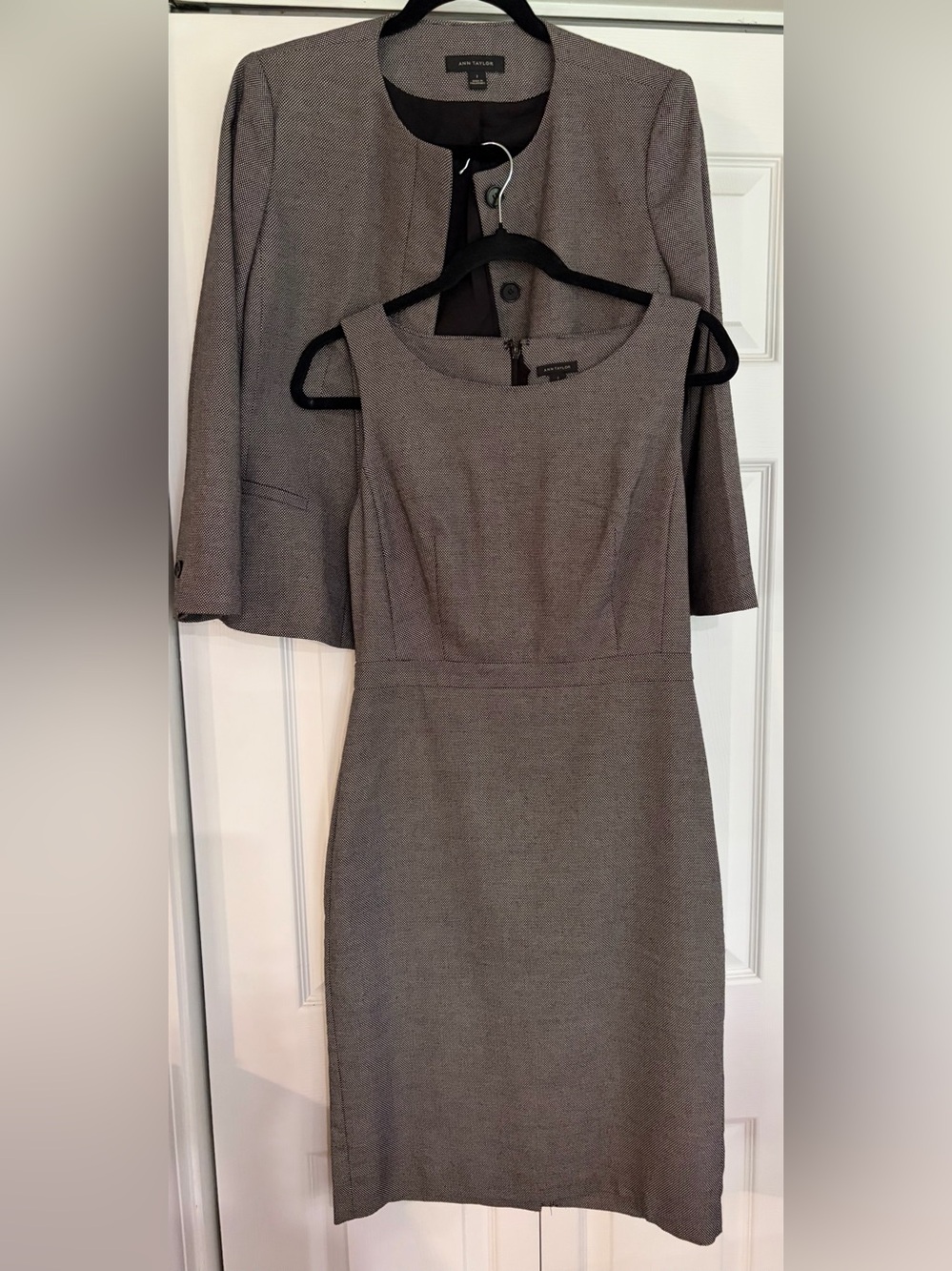 Ann Taylor Gray Sheath Dress with Matching Jacket- size 2